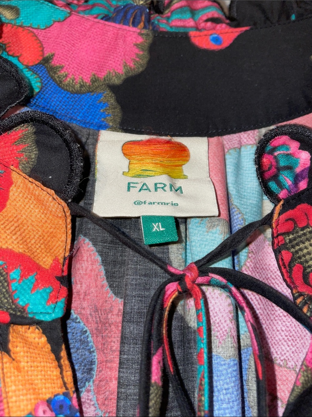 FARM Rio Black Maxi Dress with Vibrant Floral Print - Picture 3 of 8